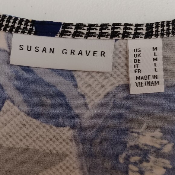 Women's Susan Graver Flower & Lace Tunic Size Medium - Picture 3 of 10